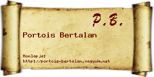 Portois Bertalan névjegykártya